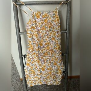 Vans Dress with Mustard Floral Pattern, adjustable straps NWT